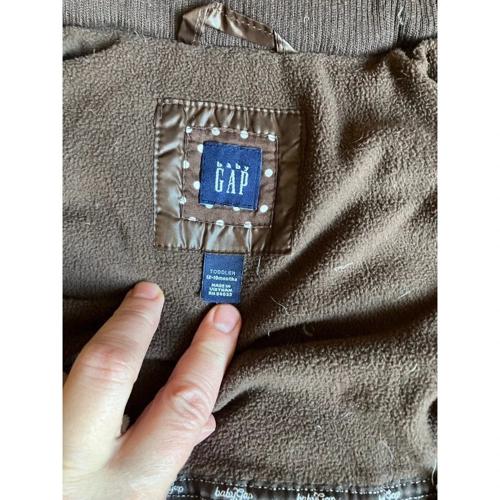 Baby Gap 12-18 months Down Fill Puffer Jacket 12-18‎ Brown Cozy Warm Cute